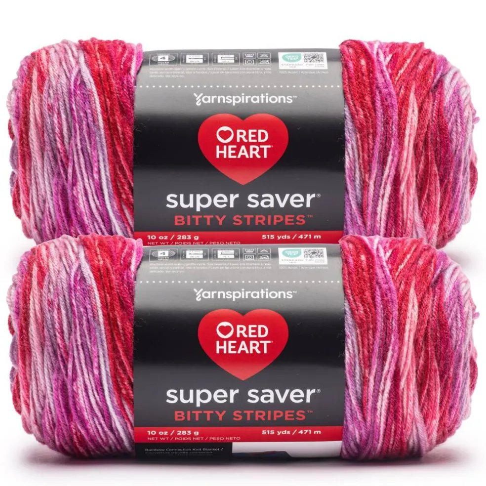 2 Pack Red Heart® Super Saver® Bitty Stripes™ Yarn