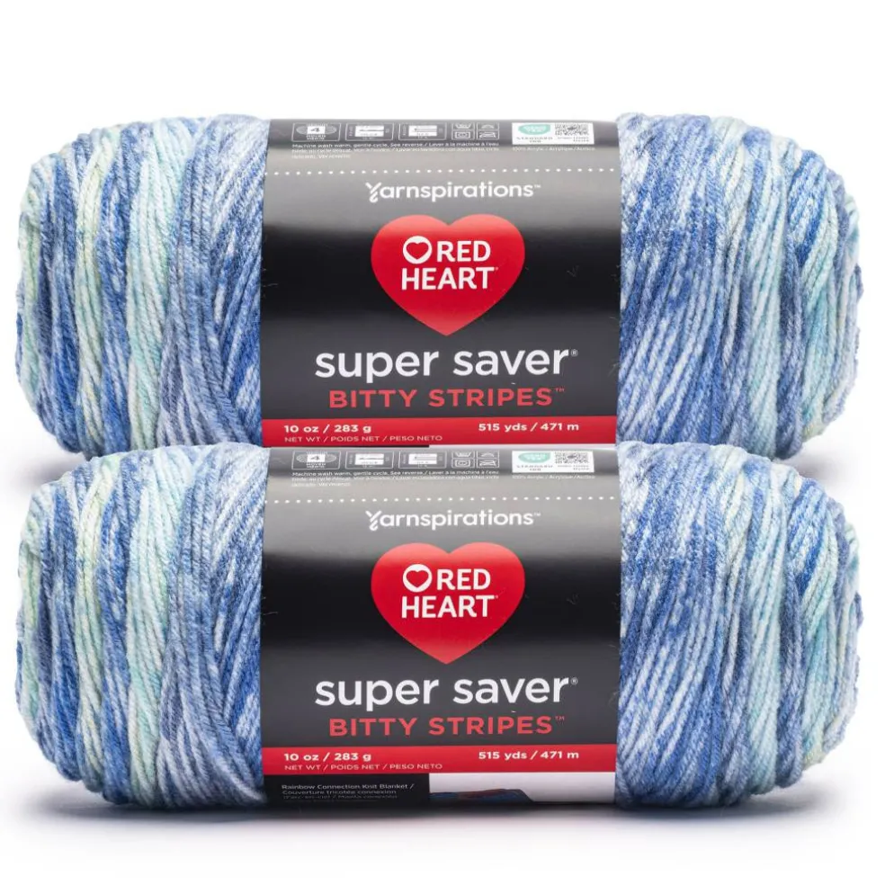 2 Pack Red Heart® Super Saver® Bitty Stripes™ Yarn