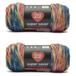 2 Pack Red Heart® Super Saver® Bitty Stripes™ Yarn