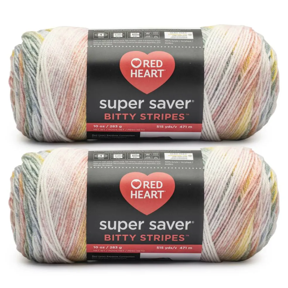 2 Pack Red Heart® Super Saver® Bitty Stripes™ Yarn