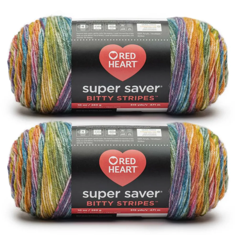 2 Pack Red Heart® Super Saver® Bitty Stripes™ Yarn