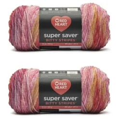 2 Pack Red Heart® Super Saver® Bitty Stripes™ Yarn