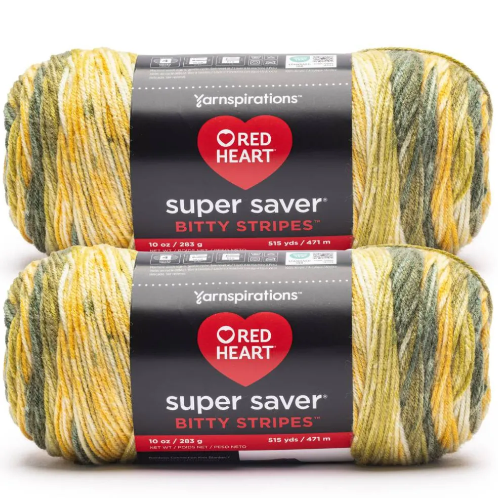 2 Pack Red Heart® Super Saver® Bitty Stripes™ Yarn