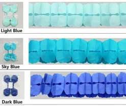6-Pack Reusable Four-Leaf Clover Paper Garland Streamers – 11.81FT Blue Party Hanging Decorations for Weddings, Birthdays, Baby Showers & Indoor/Outdoor Event Decor