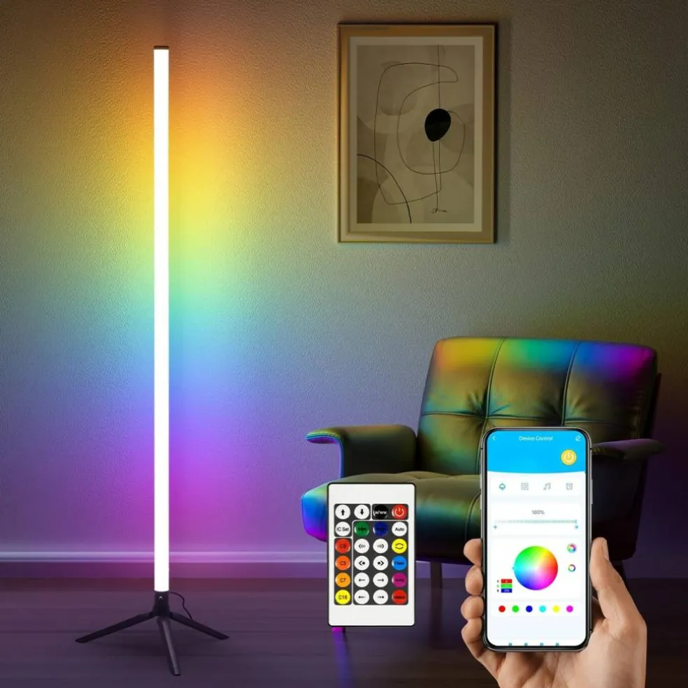 2 Pack RGB Floor Lamp Basic USB 5V LED Corner Lamp with App Control