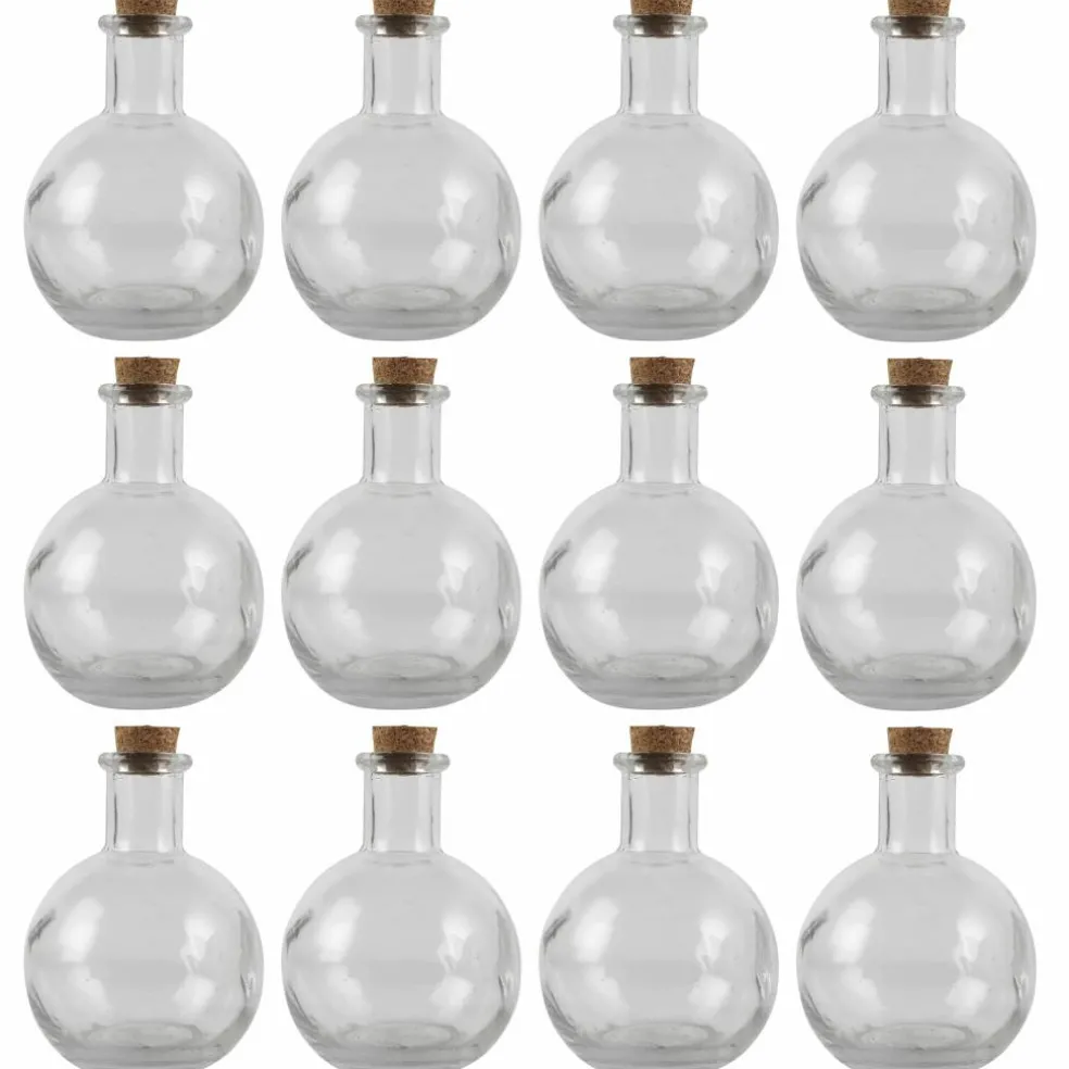 12 Pack: Round Glass Bottle with Cork by Ashland™