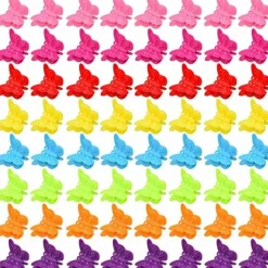 100 Packs Assorted Color Butterfly Hair Clips, Beautiful Mini Clips Accessories for Women and Girls, (Multicolor)
