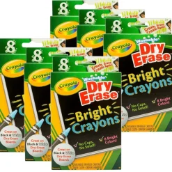 6 Packs: 8 ct. (48) Crayola® Washable Dry Erase Bright Crayons