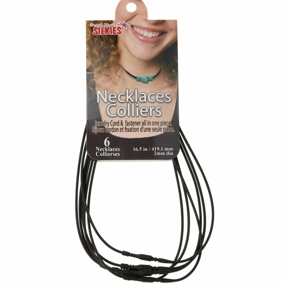 6 Packs: 6 ct. (36 total) Black Stretch Magic Silkies™ Necklaces