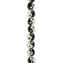 6 Packs: 18 ct. (108 total) Black & White Ceramic Yin Yang Beads, 10mm by Bead Landing™