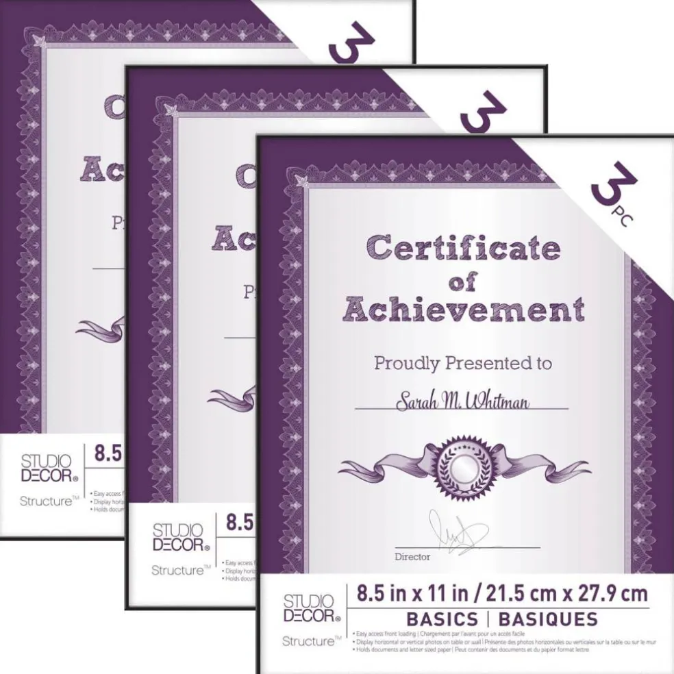 12 Packs: 3 ct. (36 total) Black 8.5" x 11" Frame, Basics by Studio Décor®