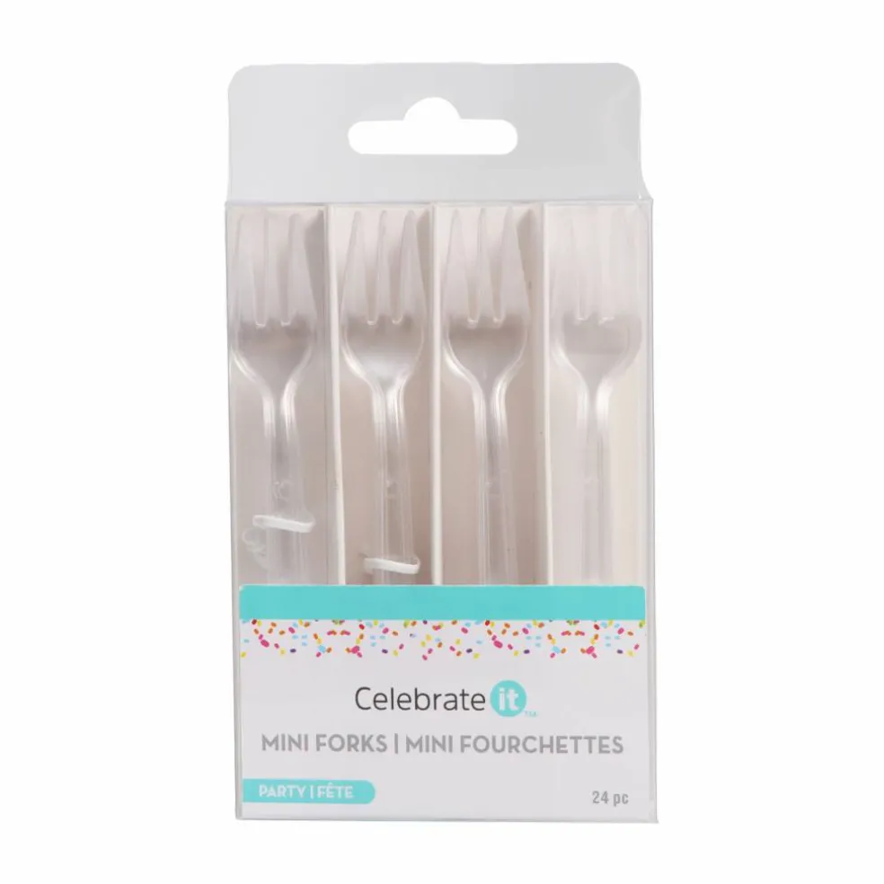 12 Packs: 24 ct. (288 total) Clear Mini Forks by Celebrate It™