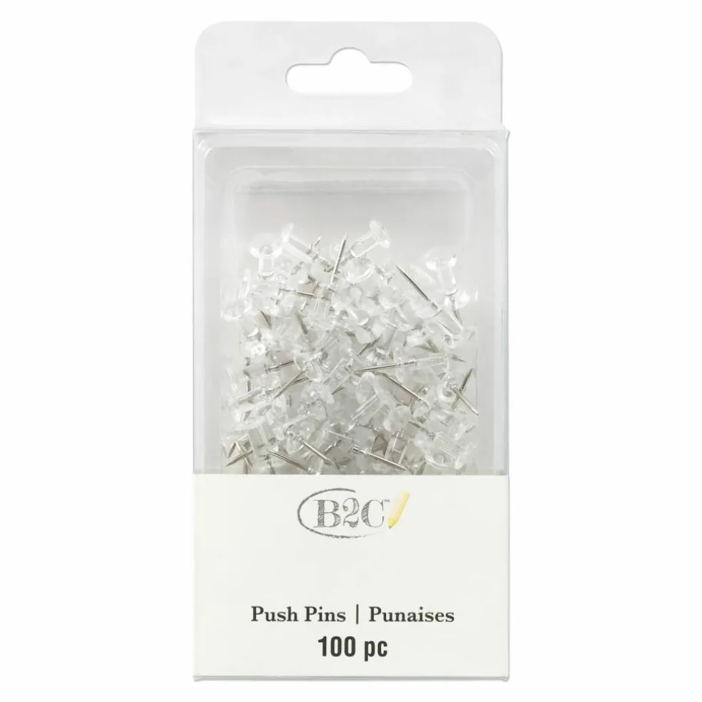 24 Packs: 100 ct. (2,400 total) Clear Pushpins by B2C®