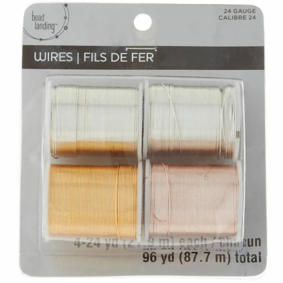 6 Packs: 4 ct. (24 total) 24 Gauge Assorted Jewelry Wire Set by Bead Landing™