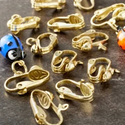12 Packs: 26 ct. (312 total) Gold Clip-On Earrings with Loop by Bead Landing™