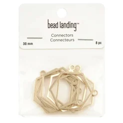 12 Packs: 8 ct. (96 total) Gold Hexagon Connectors by Bead Landing™