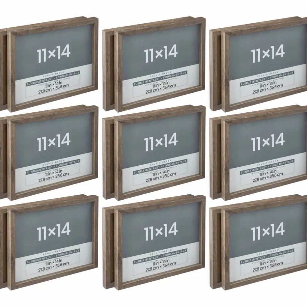 9 Packs: 2 ct. (18 total) Gray Fundamentals 11" x 14" Display Case by Studio Décor®