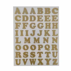 12 Packs: 48 ct. (576 total) 1" Iron-On Gold Glitter Letters by Imagin8™
