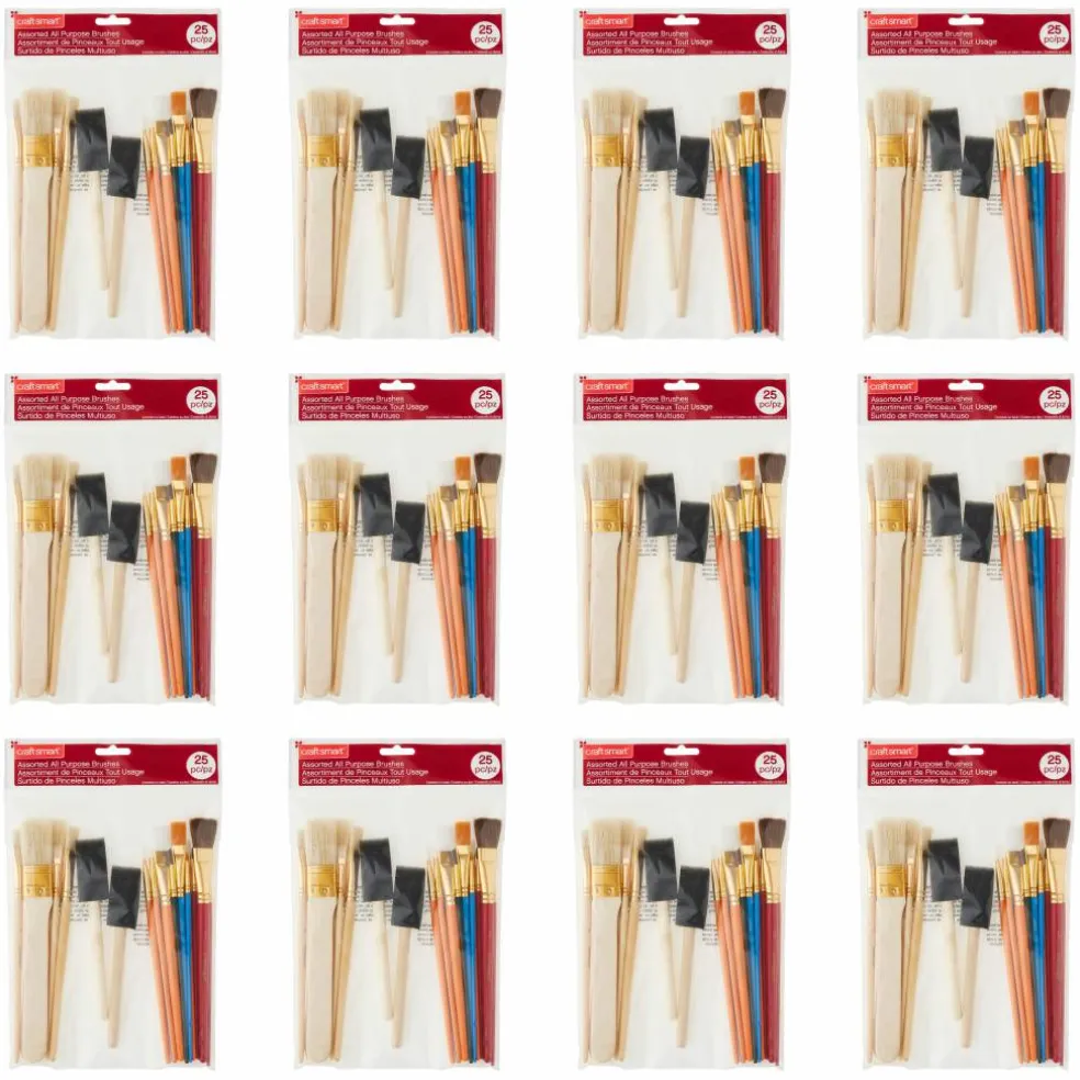12 Packs: 25 ct. (300 total) Mixed Brush Set by Craft Smart®