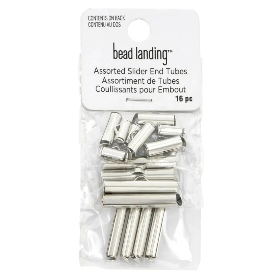 12 Packs: 16 ct. (192 total) Mixed Metal Slider End Tubes by Bead Landing™