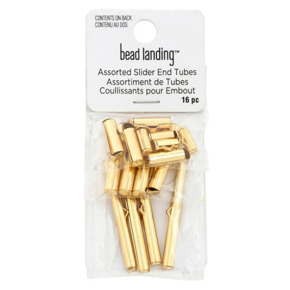 12 Packs: 16 ct. (192 total) Mixed Metal Slider End Tubes by Bead Landing™