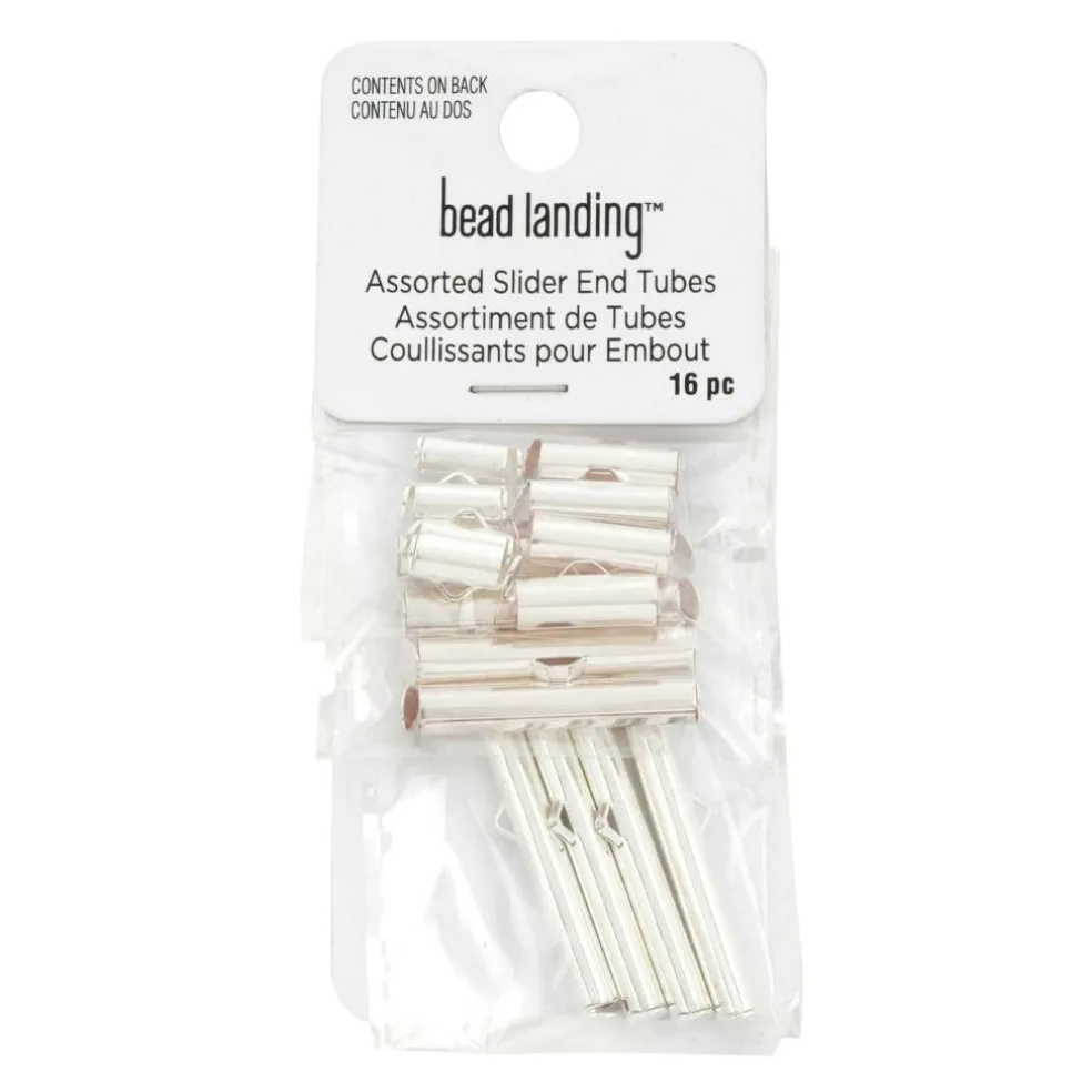 12 Packs: 16 ct. (192 total) Mixed Metal Slider End Tubes by Bead Landing™