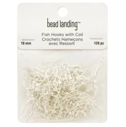 12 Packs: 120 ct. (1,440 total) 10mm Fish Hooks with Coil by Bead Landing™