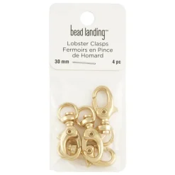 12 Packs: 4 ct. (48 total) 30mm Gold Lobster Clasps by Bead Landing™