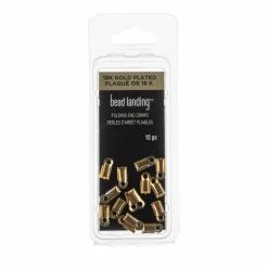 12 Packs: 15 ct. (180 total) 9mm 18K Gold-Plated Folding End Crimps by Bead Landing™