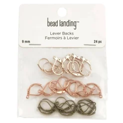 12 Packs: 24 ct. (288 total) 9mm Mixed Antique Finish Lever Backs by Bead Landing™