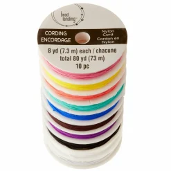 12 Packs: 10 ct. (120 total) 1mm Nylon Cording Value Pack by Bead Landing™