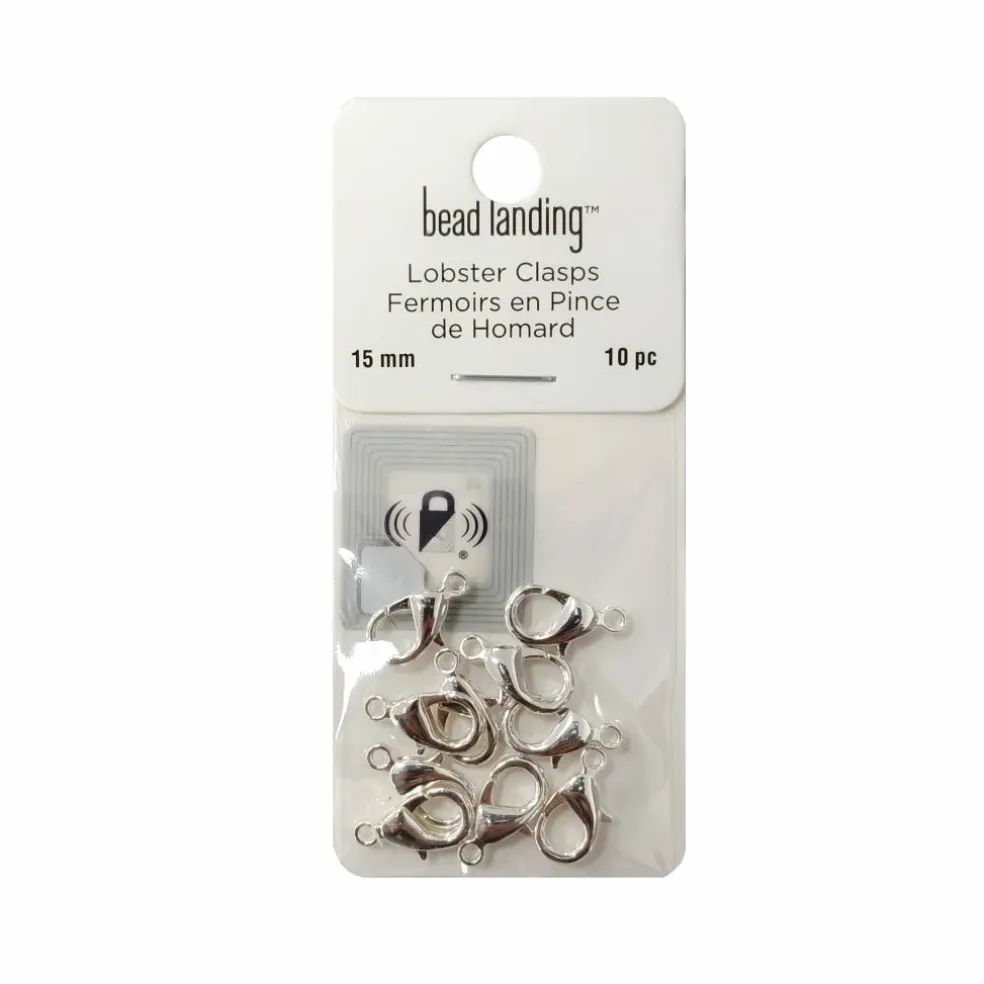 12 Packs: 10 ct. (120 total) 15mm Silver Finish Lobster Clasps by Bead Landing™