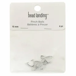 12 Packs: 4 ct. (48 total) 15mm Simple Pinch Bails by Bead Landing™
