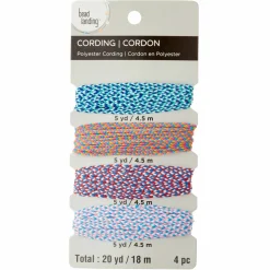 6 Packs: 4 ct. (24 total) Multicolor Braided Cords by Bead Landing™