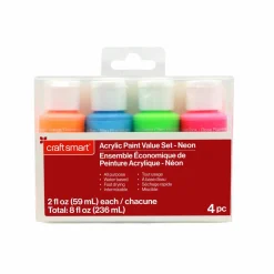 24 Packs: 4 ct. (96 total) Neon Acrylic Paints by Craft Smart®