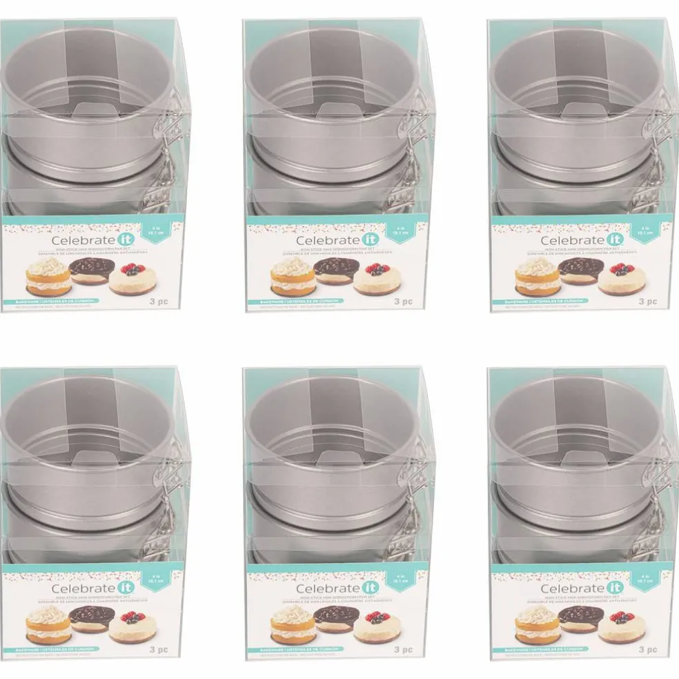 6 Packs: 3 ct. (18 total) Non-Stick Mini Springform Pan Set by Makery®
