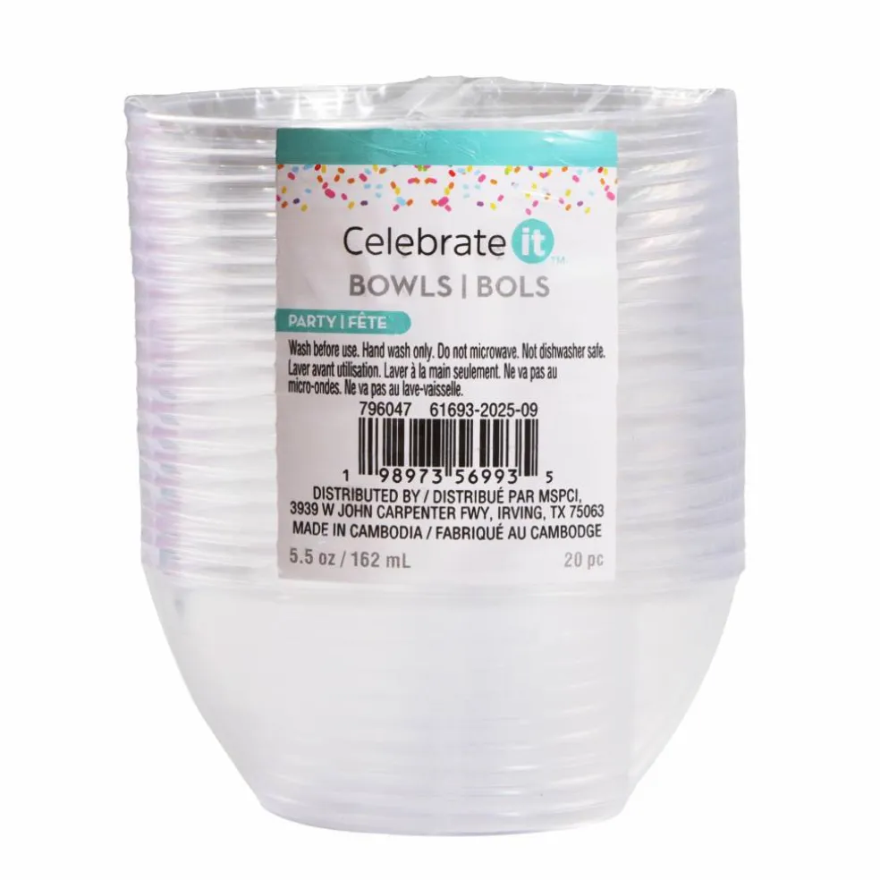 12 Packs: 20 ct. (240 total) 5.5oz. Clear Plastic Bowls by Celebrate It™