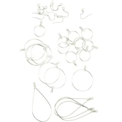 12 Packs: 32 ct. (384 total) Premium Metals Mixed Rhodium Ear Wires by Bead Landing™