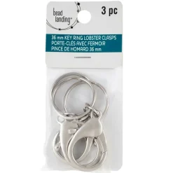 9 Packs: 3 ct. (27 total) Premium Rhodium Metal Keyring Lobsters by Bead Landing™