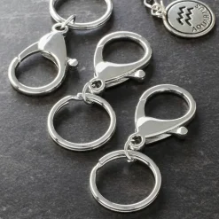 9 Packs: 3 ct. (27 total) Premium Rhodium Metal Keyring Lobsters by Bead Landing™