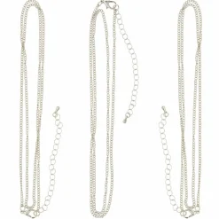 12 Packs: 3 ct. (36 total) Rhodium Cuban Curb Chain Necklaces by Bead Landing™