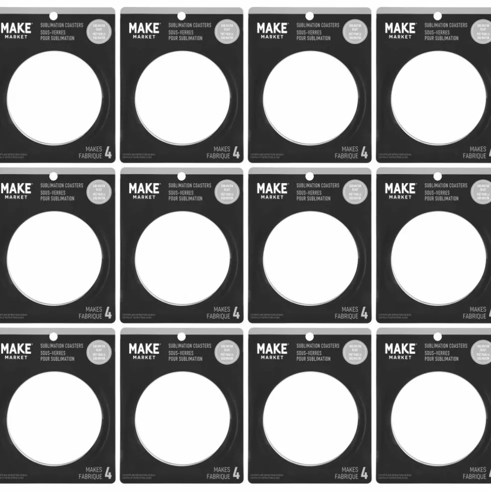 12 Packs: 4 ct. (48 total) 3.5" Round Sublimation Coasters by Make Market®