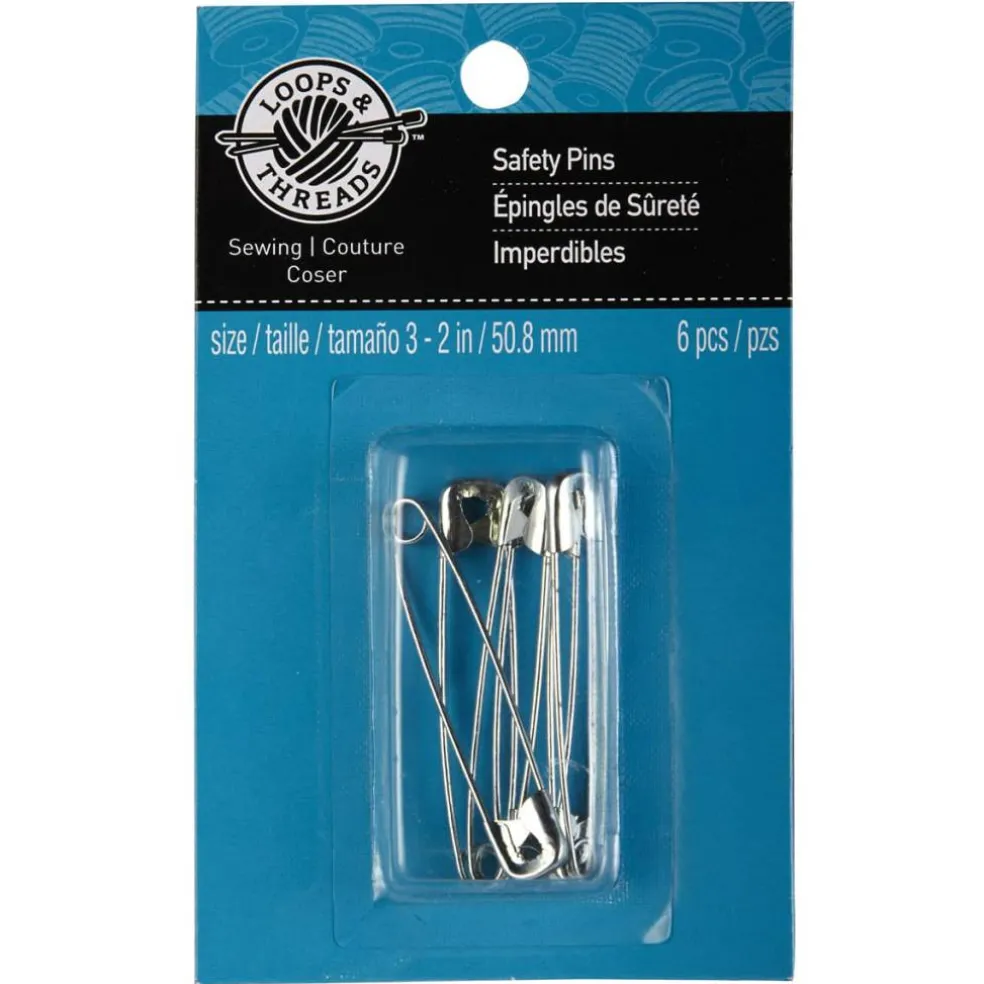 24 Packs: 6 ct. (144 total) 2" Safety Pins by Loops & Threads™