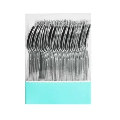 6 Packs: 120 ct. (720 total) Silver Hammered Plastic Cutlery Set by Celebrate It™
