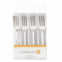 12 Packs: 24 ct. (288 total) Silver Plastic Mini Forks by Celebrate It™