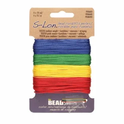 12 Packs: 4 ct. (48 total) The Beadsmith® S-Lon® 0.5mm Mixed Color Bead Cords
