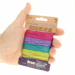 12 Packs: 4 ct. (48 total) The Beadsmith® S-Lon® 0.5mm Mixed Color Bead Cords
