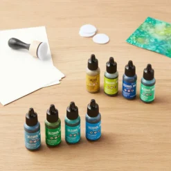 6 Packs: 8 ct. (48 total) Tim Holtz® Greens & Blue Alcohol Ink Set