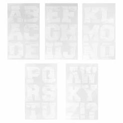 12 Packs: 32 ct. (384 total) 3" White Distressed Letters Iron-On Transfers by Make Market®