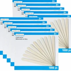 10 Packs: 1,000 ct. (10,000 total) 4.5" Wood Craft Sticks by Creatology™